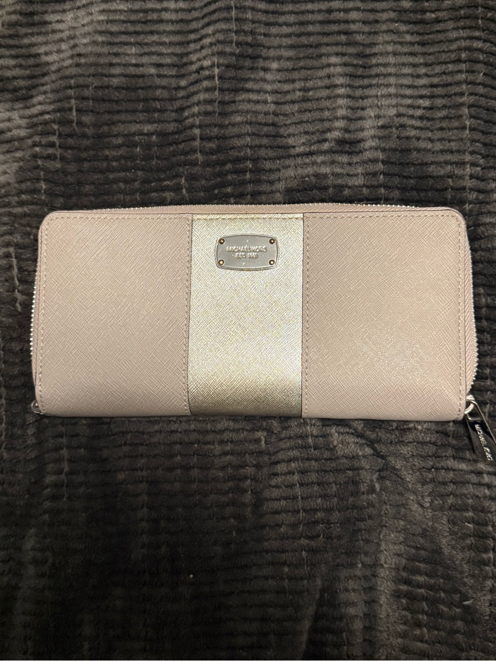 Michael Kors Blush Wallet with Metallic Center Stripe
